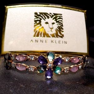 Anne Klein Gold Crystal & Stone Flower Bracelet